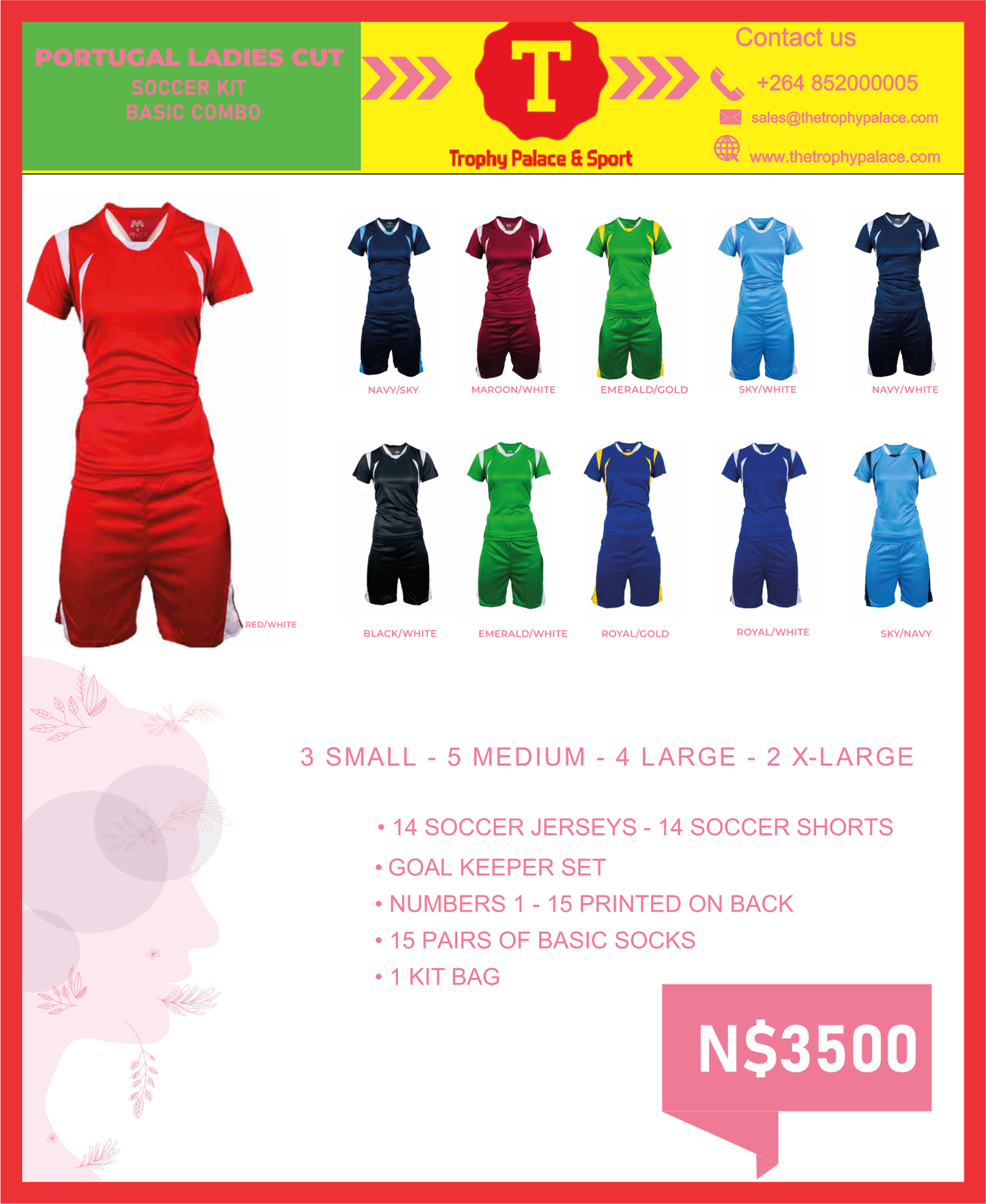 Ladies Soccer Basic Combo