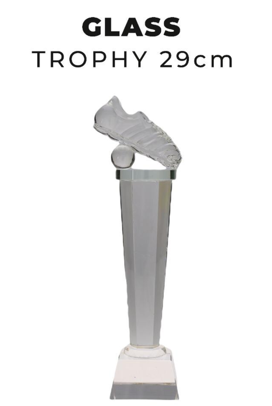 TR0269 Glass Trophy with Soccer Boot  29cm