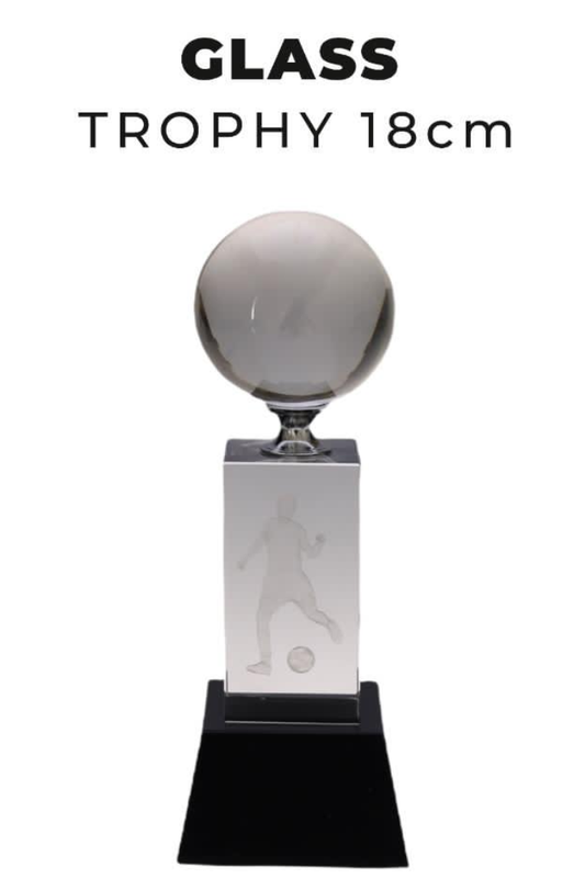 TR0261 Football Glass Trophy 18cm