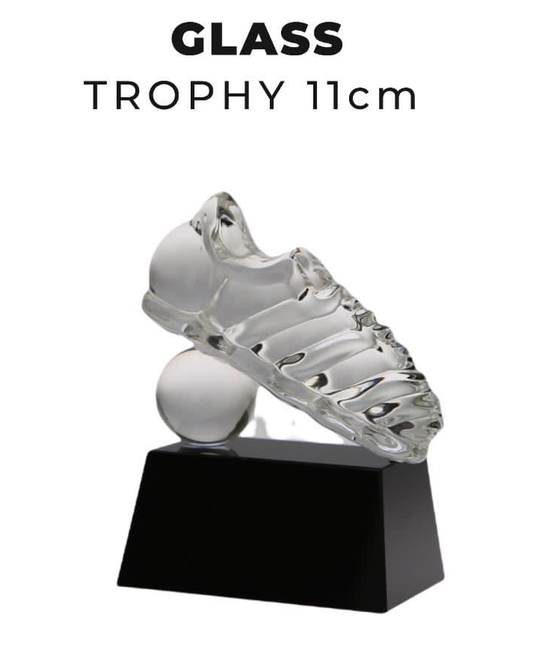 TR0279 Golden Boot Glass Trophy 11cm